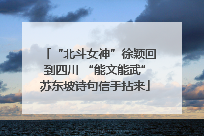 “北斗女神”徐颖回到四川 “能文能武”苏东坡诗句信手拈来