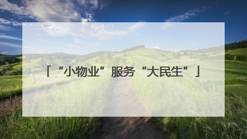 “小物业”服务“大民生”