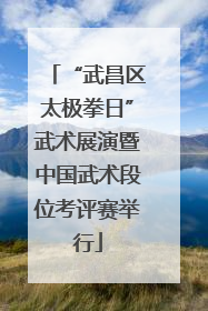“武昌区太极拳日”武术展演暨中国武术段位考评赛举行