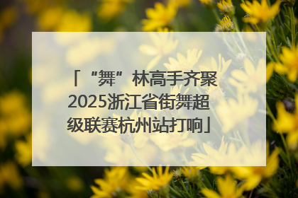“舞”林高手齐聚 2025浙江省街舞超级联赛杭州站打响
