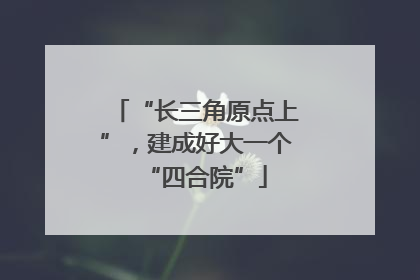 “长三角原点上”，建成好大一个“四合院”