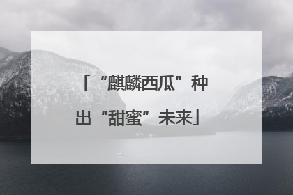 “麒麟西瓜”种出“甜蜜”未来