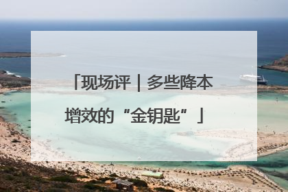 现场评｜多些降本增效的“金钥匙”