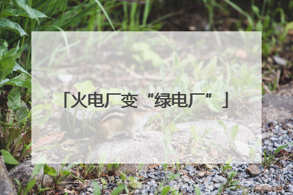 火电厂变“绿电厂”