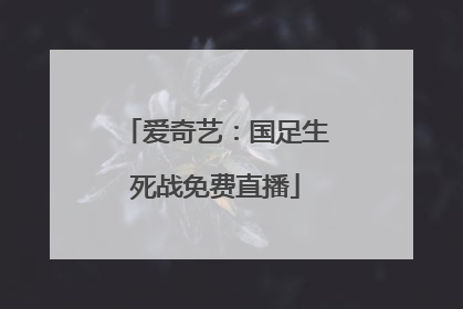 爱奇艺：国足生死战免费直播
