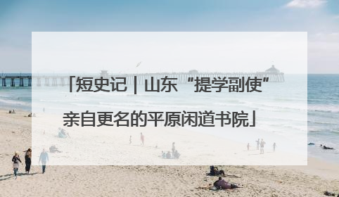 短史记｜山东“提学副使”亲自更名的平原闲道书院