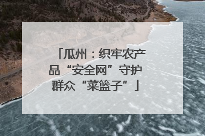 瓜州：织牢农产品“安全网”守护群众“菜篮子”