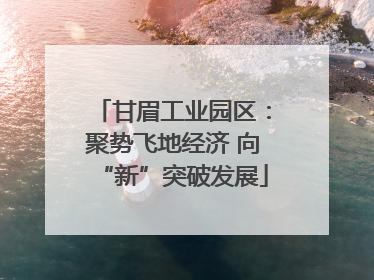 甘眉工业园区：聚势飞地经济 向“新”突破发展