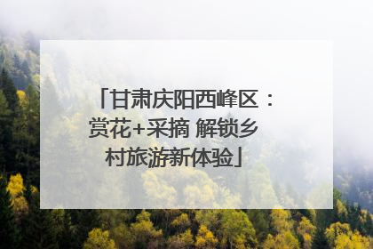 甘肃庆阳西峰区：赏花+采摘 解锁乡村旅游新体验