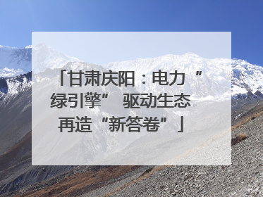 甘肃庆阳：电力“绿引擎” 驱动生态再造“新答卷”