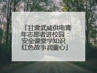 甘肃武威供电青年志愿者进校园：安全课堂学知识 红色故事润童心