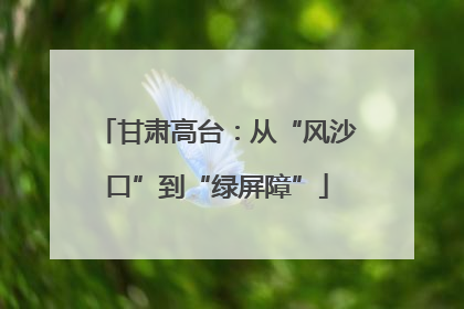 甘肃高台：从“风沙口”到“绿屏障”