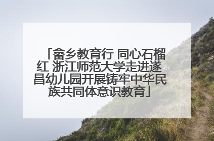 畲乡教育行 同心石榴红 浙江师范大学走进遂昌幼儿园开展铸牢中华民族共同体意识教育