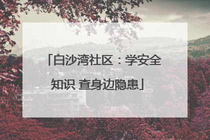 白沙湾社区：学安全知识 查身边隐患