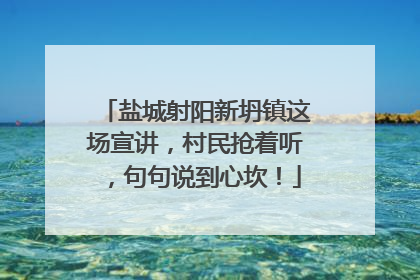 盐城射阳新坍镇这场宣讲，村民抢着听，句句说到心坎！