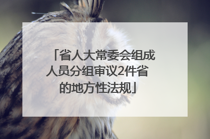 省人大常委会组成人员分组审议2件省的地方性法规