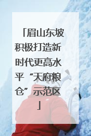 眉山东坡积极打造新时代更高水平“天府粮仓”示范区