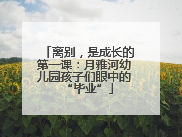 离别，是成长的第一课：月雅河幼儿园孩子们眼中的“毕业”