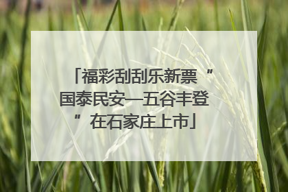 福彩刮刮乐新票“国泰民安—五谷丰登”在石家庄上市