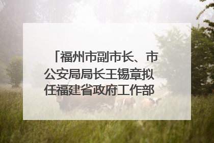 福州市副市长、市公安局局长王锡章拟任福建省政府工作部门正厅长级职务