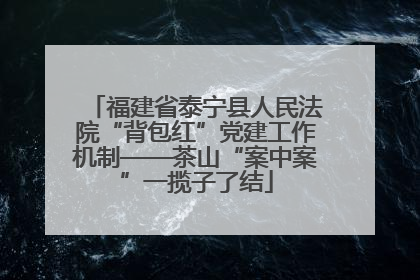 福建省泰宁县人民法院“背包红”党建工作机制——茶山“案中案”一揽子了结