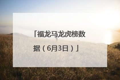 福龙马龙虎榜数据（6月3日）