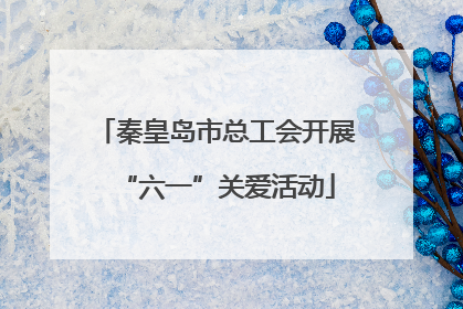 秦皇岛市总工会开展“六一”关爱活动