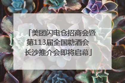 美团闪电仓招商会暨第113届全国糖酒会长沙推介会即将启幕