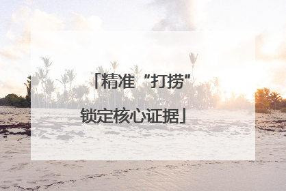 精准“打捞”锁定核心证据