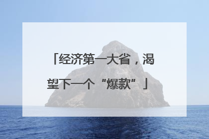经济第一大省，渴望下一个“爆款”