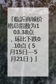 临沂商城价格总指数为103.38点，环比下跌0.10点（5月15日—5月21日）