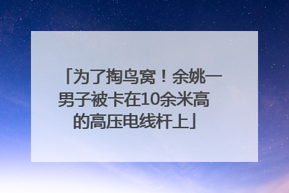 为了掏鸟窝！余姚一男子被卡在10余米高的高压电线杆上