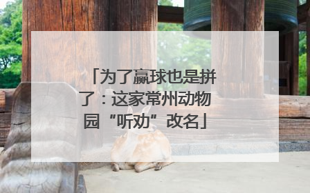 为了赢球也是拼了：这家常州动物园“听劝”改名