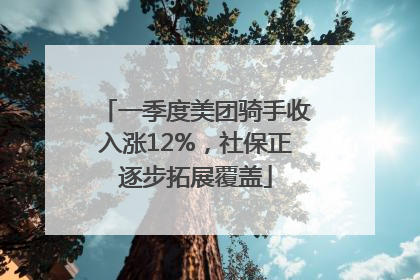 一季度美团骑手收入涨12%，社保正逐步拓展覆盖