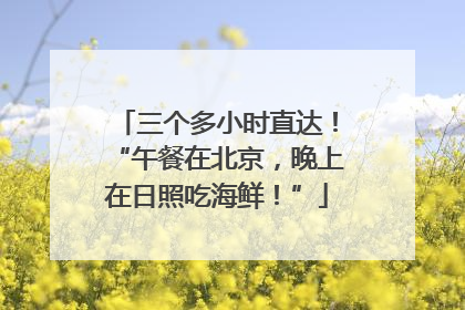 三个多小时直达！“午餐在北京，晚上在日照吃海鲜！”