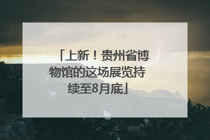 上新！贵州省博物馆的这场展览持续至8月底