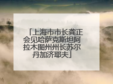 上海市市长龚正会见哈萨克斯坦阿拉木图州州长苏尔丹加济耶夫