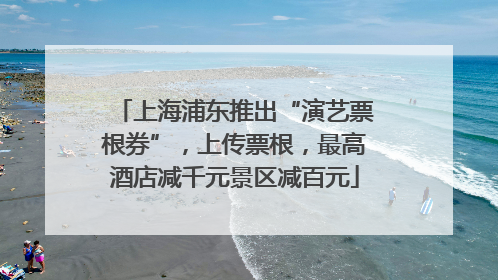 上海浦东推出“演艺票根券”，上传票根，最高酒店减千元景区减百元