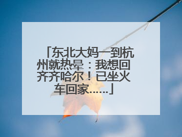 东北大妈一到杭州就热晕：我想回齐齐哈尔！已坐火车回家……