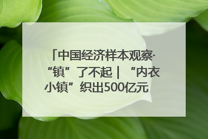 中国经济样本观察·“镇”了不起｜“内衣小镇”织出500亿元“里子产业”