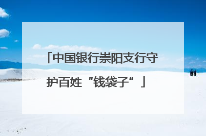中国银行崇阳支行守护百姓“钱袋子”