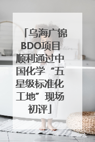 乌海广锦BDO项目顺利通过中国化学“五星级标准化工地”现场初评