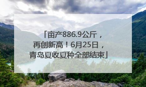 亩产886.9公斤，再创新高！6月25日，青岛夏收夏种全部结束