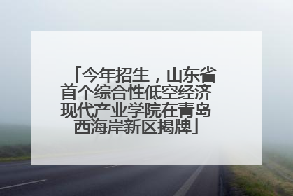 今年招生，山东省首个综合性低空经济现代产业学院在青岛西海岸新区揭牌