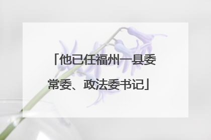 他已任福州一县委常委、政法委书记