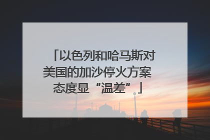 以色列和哈马斯对美国的加沙停火方案态度显“温差”
