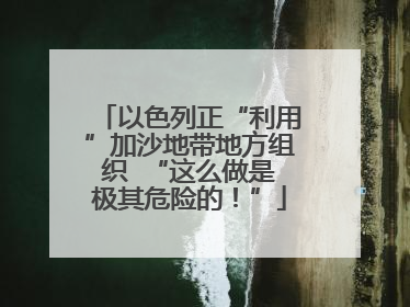 以色列正“利用”加沙地带地方组织  “这么做是极其危险的！”