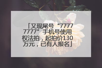又现尾号“77777777”手机号使用权法拍，起拍价130万元，已有人报名