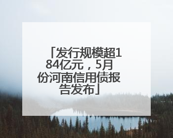发行规模超184亿元，5月份河南信用债报告发布