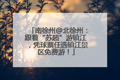南徐州@北徐州：跟着“苏超”游镇江，凭球票任选镇江景区免费游！